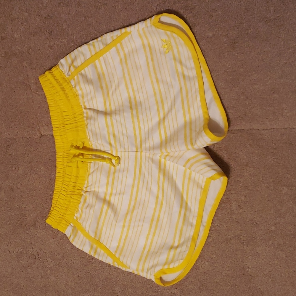 Adidas Originals Women's Yellow Striped Board Shorts